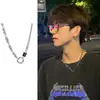 Collar de Acero de Titanio para Hombre, Colgante de Letra de Moda Hip-Hop, Cadena para Suéter Estilo Coreano, Collar Largo Estilo Lujo Ligero, Venta al por Mayor de Joyería
