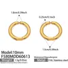 Brincos de Clipe Europeus e Americanos Minimalistas de Superfície Lisa para Mulheres Sem Piercings, Argolas de Orelha Estilo Ins de Luxo Leve de Nicho, Joias Transfronteiriças de Aço Inoxidável com Ouro 18K
