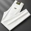 Nuevos Pantalones Vaqueros de Estilo Europeo de Lujo Ligero para Primavera y Verano, Negros y Blancos, Tres Pruebas, Elásticos, Ajustados, Rectos, Marca de Tendencia