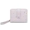 Cartera Corta con Estampado de Margarita Acuarela Estilo K Transfronteriza Billetera con Cremallera para Niñas Monedero para Dama