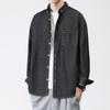 Camisa de Mezclilla para Hombre LKTM Nueva para Otoño e Invierno Manga Larga Holgada Vintage Japonés Ropa de Trabajo Chaqueta Camisa Casual