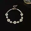Pulseira Quadrada Oval Gota d'Água de Zircônia Colorida Moda Luxo Leve Sensação de Alto Padrão Pulseira Doce para Namorada Versátil