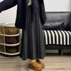 Falda de Punto Gris Plisada de Longitud Media para Mujer 2025 Otoño e Invierno Nuevo Estilo Coreano Versátil Favorecedora Falda de Lana de Moda