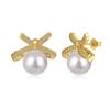 Brincos Colar Anel de Prata Esterlina S925 para Mulheres com Pérola de Água Doce Zircônia Design Moda Elegante e Estiloso Joias