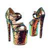 Sandalias de Tacón Alto de 20 cm para Mujer, Verano 2026, Comercio Exterior, Transfronterizo, Tallas Grandes 40-43, Zapatos de Mujer con Plataforma Impermeable