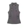 Para Comércio Exterior Transfronteiriço Europeu e Americano Roupas Femininas Aliexpress Mais Vendidas de Verão Versátil Gola Alta Dupla Fileira Cintura Ajustada Colete