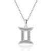 Cadena Clavícula Doce Signos del Zodíaco Colgante Moissanita Color D a la Moda Gra Transfronterizo Letras Personalizadas Collar de Plata Esterlina S925 para Mujer