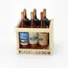1:12 Estante de vino de madera simulada en miniatura para casa de muñecas/accesorio de escena de mini bar/adecuado para BJD OB11