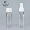Pacote Shunfeng 30ml amostra frasco plano pequena capacidade frasco de glicerina frasco conta-gotas de essência 18 dentes PET