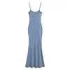 Ropa de Mujer al por Mayor Transfronteriza Estilo Europeo y Americano Multicolor Vestido con Tirantes Ropa de Verano para Mujer Cintura Adelgazante Elegante Falda Larga