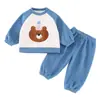 Pijama masculino, flanela outono e inverno, fleece de coral espesso, novo estilo 2026 conjunto de loungewear infantil, menino bebê