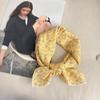 Pañuelo Cuadrado Pequeño Floral Artístico Estilo Coreano de 53 cm, Pañuelo de Algodón Lino Seda para Mujer, Pañuelo Delgado para la Cabeza, Chal Protector Solar, Ropa de Abrigo