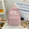 Mochila Estilo Japonés Xiaoqing Nueva Escuela Secundaria para Estudiantes de Secundaria Mujeres Estilo Coreano Estilo Ins Estudiantes de Secundaria Estudiantes de Secundaria Mochila a Cuadros con Lazo
