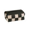Bolsa de Tecido para Mesa de Jantar de Couro PU Doméstica Tecida Criativa Xadrez Popular Celebridade da Internet Bolsa de Tecido Armazenamento à Prova de Poeira
