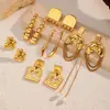 Pendientes Elegantes de Acero Inoxidable con Diseño Retro Irregular Geométrico Cuadrado Hueco Corazón de Melocotón Poker Europeos y Americanos de Nicho Venta al por Mayor
