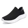 Zapatillas de deporte para hombre, de verano y otoño, sin cordones, con malla tejida voladora y suela de palomitas de maíz, ligeras y casuales para hombre