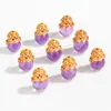 Accesorios de Amatista Natural Chapados en Oro de 24 Quilates Pulsera DIY Colgante de Calabaza Pulsera de Cuentas Accesorios Pequeños de Gota