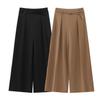 Comércio Exterior Transfronteiriço Roupas Femininas 2025 Estilo Europeu e Americano Moderno Cintura Alta Elegante Simples Versátil Calça Wide Leg