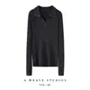 Nuevo Otoño/Invierno 2026 Suéter de Punto Sólido Simple 100% Cachemira con Cuello Polo para Mujer