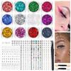 Gel facial corporal labial para cabello con lentejuelas calientes transfronterizo, polvo de purpurina láser colorido, escenario de actuación, maquillaje de club nocturno
