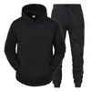 Sudadera unisex para pareja europea y americana 2023, color liso, conjunto de sudadera con capucha de forro polar para otoño e invierno