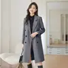 Traje de nuevo estilo para mujeres petite 2026 abrigo largo abrigo de temperamento suelto de doble botonadura hasta la rodilla de alta gama versátil