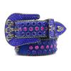 Calavera Cinturón de Remaches y Pedrería para Hombre y Mujer Hebilla de Pin de Aleación de Zinc Personalizado Moda Urbana Estilo Punk Cinturón para Pantalones
