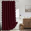 Cortinas de Chuveiro de Cor Sólida de Linho Sintético com Borda Ondulada Preta, Cortinas Impermeáveis para Banheiro e Cortinas Divisórias de Banheiro - Modelos Transfronteiriços Novos Cuidadosamente Selecionados
