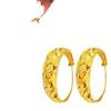 Color duradero no se decolora Pendientes Shajin Gympani para mujer estilo niche aleación de cobre estilo étnico imitación oro joyería para orejas de mediana edad y ancianos