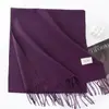 Bufanda chal de cachemira de color liso para mujer, invierno, alta calidad, cortavientos, cálida, estilo coreano, versátil, venta al por mayor para damas
