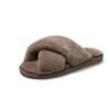 Zapatillas de exportación transfronteriza de talla grande con pelo cruzado para mujer, novedad otoño e invierno 2021, zapatillas de interior para el hogar de fondo plano