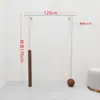 Estante de exhibición para tienda de ropa, perchero de acero inoxidable para pared, color veta de madera, estante de exhibición de ropa, estantes para tienda de ropa de mujer