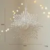 Enfeite de Árvore de Natal com Glitter Champagne Pingente Estrela de Cinco Pontas de Natal Laço Decoração de Letra Arranjo Enfeite Pendente