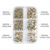 Celebridade da internet dourado estrelado fundo 6 grades fundo pontiagudo Diamante 1000 peças caixa conjunto tamanho pequeno Super Brilho joia para unhas diamante