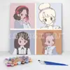 20*20 Pintura al Óleo Digital de Dibujos Animados de Anime Pintura Decorativa DIY para Colorear Hecha a Mano para Niños Stock Listo Pintura al Óleo Digital al por Mayor