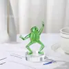 Rana de Cristal Animal Dibujos Animados Escritorio Pose Creativa Adornos Modelo Habitación Decoración Día del Niño Regalo de Cumpleaños