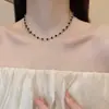 Collar Negro de Doble Capa con Tachuelas de Diamante, Estilo Ins 2026 Modelo Nuevo, Sencillo y Lujoso con un Toque de Alta Gama, Cadena para Clavícula Cadena de Cuello