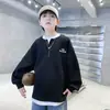 Sudadera para niño 2026 nueva colección de otoño, top de primavera y otoño para niños, capa base elegante para niños mayores, ropa de otoño a la moda