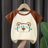 Camiseta de Manga Corta para Niños Tipo Algodón Puro Nuevo Estilo de Verano Ropa de Algodón para Niños y Niñas Estilo Coreano 2026 Ropa para Niños