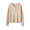 Sudadera con Capucha para Mujer 100% Cachemira Pura Otoño e Invierno Nueva Sudadera con Capucha Suéter de Punto de Manga Larga