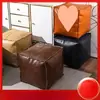 Puf para preguiçoso, sofá para guardar roupas velhas não utilizadas, banquinho baixo para bay window da sala, banquinho de couro, almofada de couro, tatame