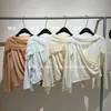 Blusa Ls Shuzhi Gola Cruzada Suave Mangas Longas Drapeada para Mulheres Design Novo Primavera 2026 Roupa Feminina 61315 #