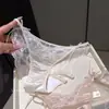 Calcinhas de renda sexy estilo francês transparentes de malha para mulheres, calcinhas respiráveis com laço e alça fina para mulheres