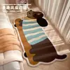 Tapete de Cabeceira de Quarto Desenho Animado Fofo, Tapete Longo de Faux Cashmere, Tapete Refrescante para os Pés, Tapete para Janela de Canto de Varanda, Manta para Sofá de Sala de Estar