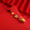 Colgante para Teléfono Móvil Cubo de Aleación Dorada Cadena para Teléfono Móvil Cadena para Bolso Colgante Estilo Chino Exquisita Cadena para Llave de Coche Cadena de Cuerda