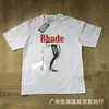 Exportación Transfronteriza Marca de Moda Americana Rhude Diseño Camisetas de Manga Corta para Hombre y Mujer High Street Sueltas Casuales Algodón Puro Estampadas