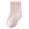 Calcetines de Bebé Verano Malla Fina Algodón Clase A para Recién Nacido Verano Sin Costuras Puño Suelto Borde con Volantes