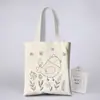Bolsa de Lienzo para Graffiti Hecha a Mano para Padres e Hijos Bolsa de Lienzo Pintada a Mano DIY para Niños Bolsa de Tela al por Mayor Bolsa para Colorear Impresión de Logotipo
