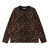 Colección de Verano 2026 para Hombre: Camiseta Retro Americana Elegante y Lujosa con Bloques de Color y Estampado de Leopardo, Cuello Redondo, Manga Larga, Versátil