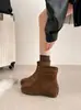 Botines Maillard de Suela Gruesa para Mujer 2026 Nuevo Otoño/Invierno Botas Marrones Súper Calientes Impresionantes Botas para Mujer que Aumentan Ligeramente la Altura